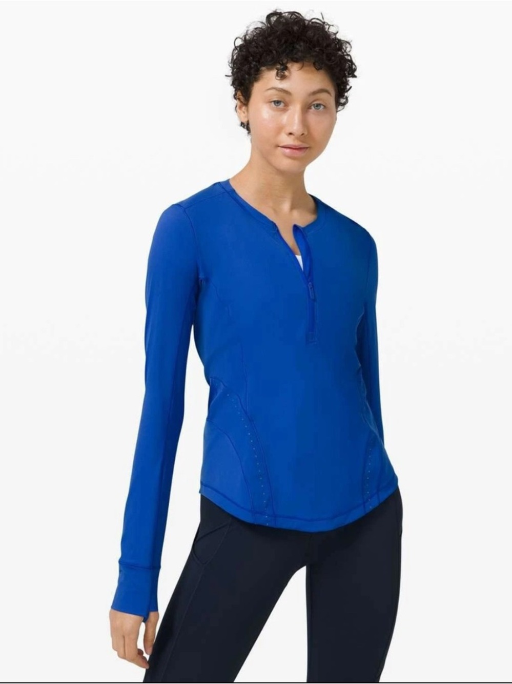Lululemon Flash Forward Half Zip Cerulean Blue Sz 2
